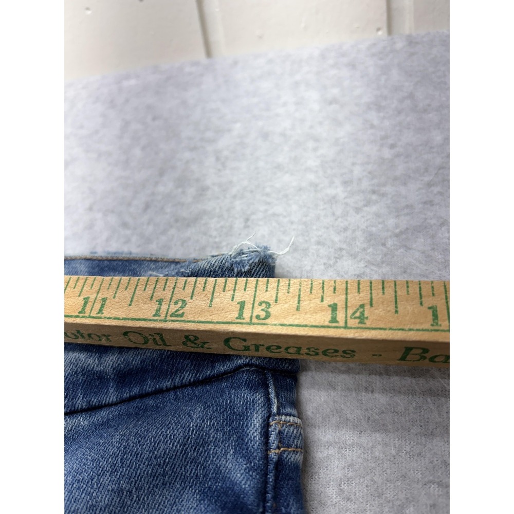 Good American Good Boy Jeans Womens 2/26 Blue High Rise Boyfriend Raw Hem Fringe - Picture 4 of 13
